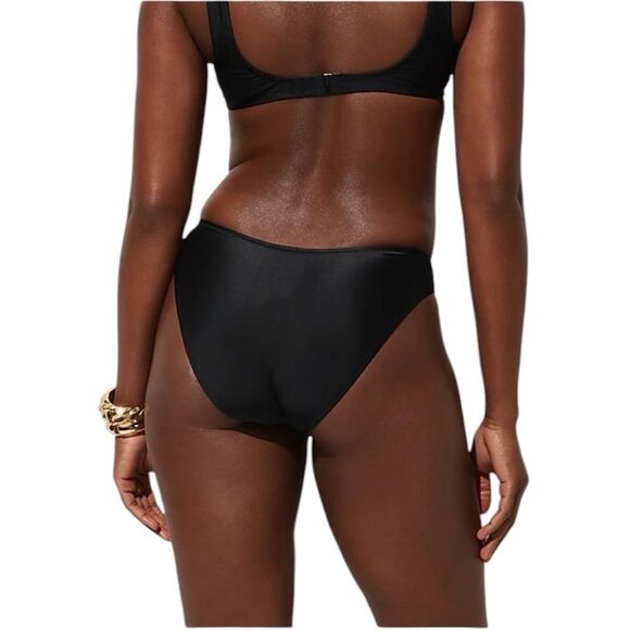 NWT J. Crew '90s High-Leg Bikini Bottom in Black Size XXL - Picture 2 of 10
